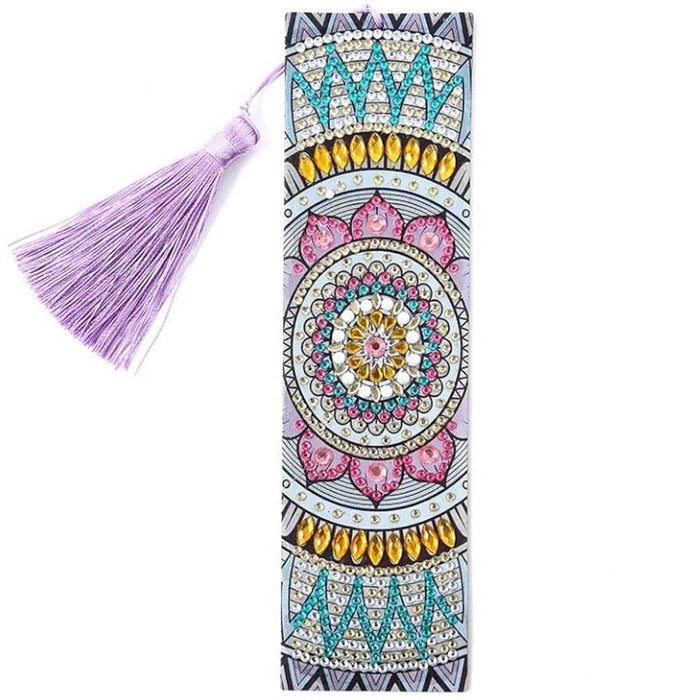 Diamond Painting-Bookmark with White-pink Mandala