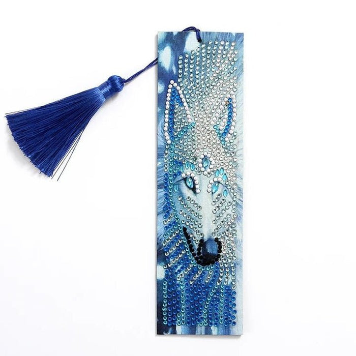 Diamond Painting-Bookmark with White Wolf