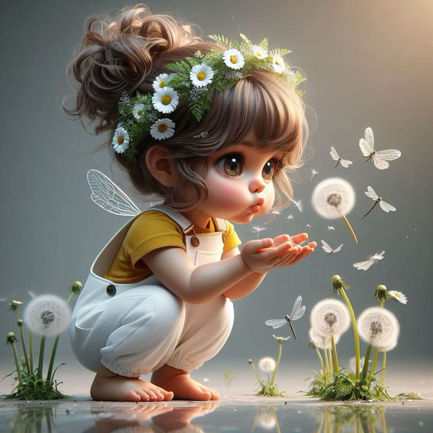 Diamond Painting - Girl Blowing a Dandelion