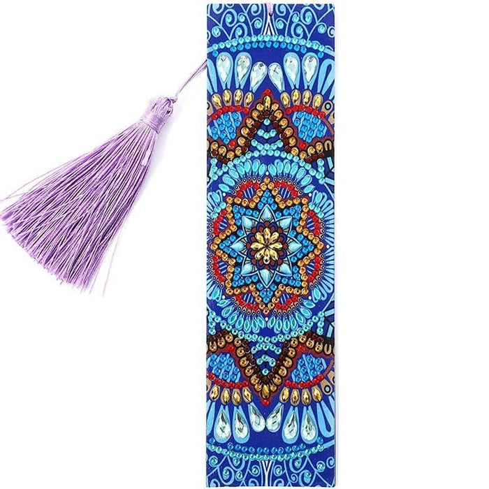 Diamond Painting-Mandala Bookmark in Blue and Red