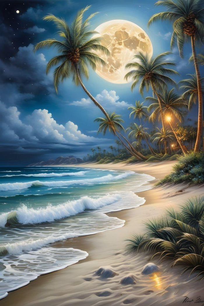 Diamond Painting - Seaside at Moonlight