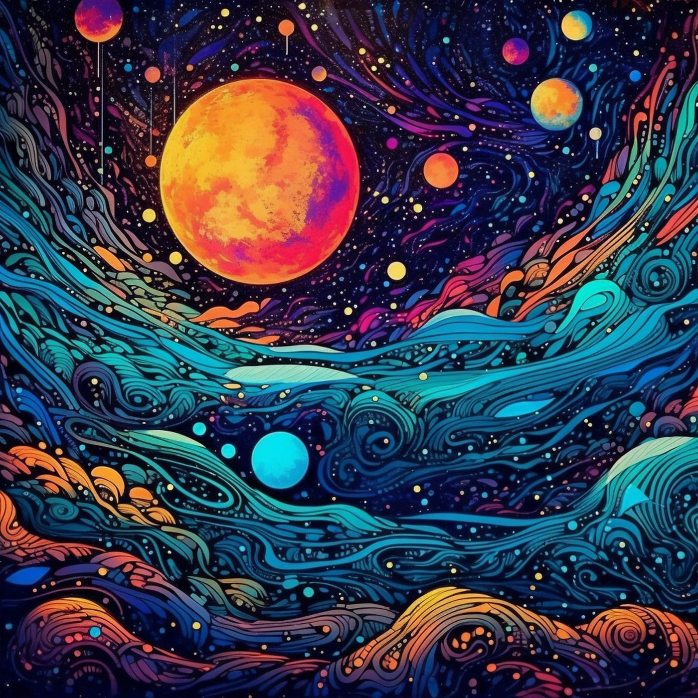 Diamond Painting -  Colorful Starry Sky