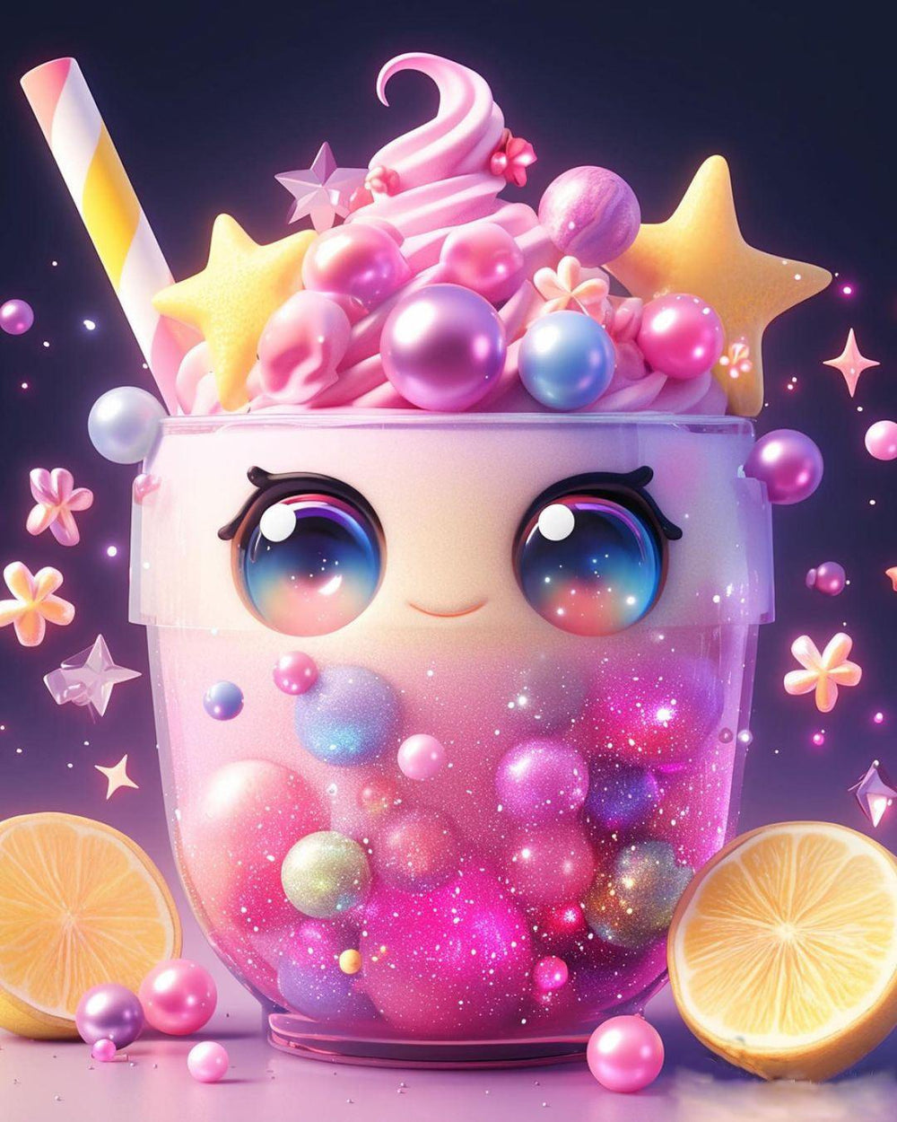 Diamond Painting - Colorful Ice Cream Milk Tea