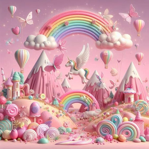 Diamond Painting - Pink Rainbow Town