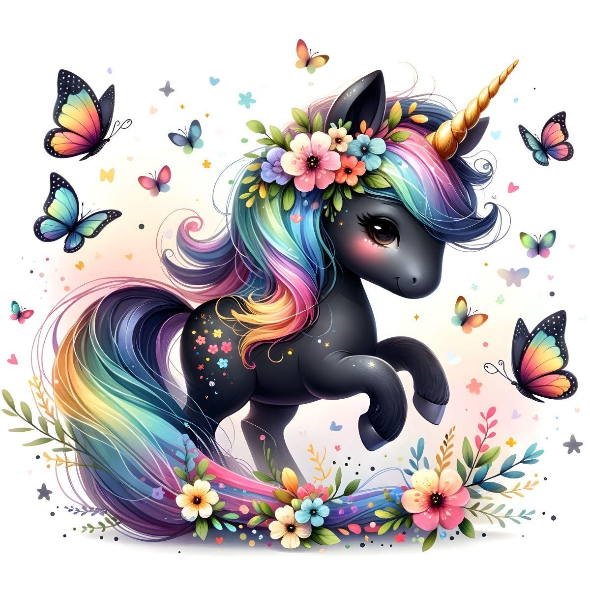 Diamond Painting - A Unicorn Surrounded by Butterflies