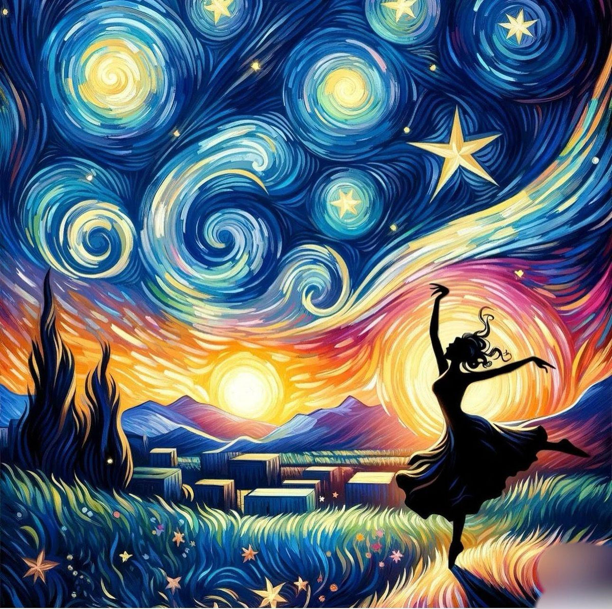 Diamond Painting - The Girl who Dances under the Night Sky