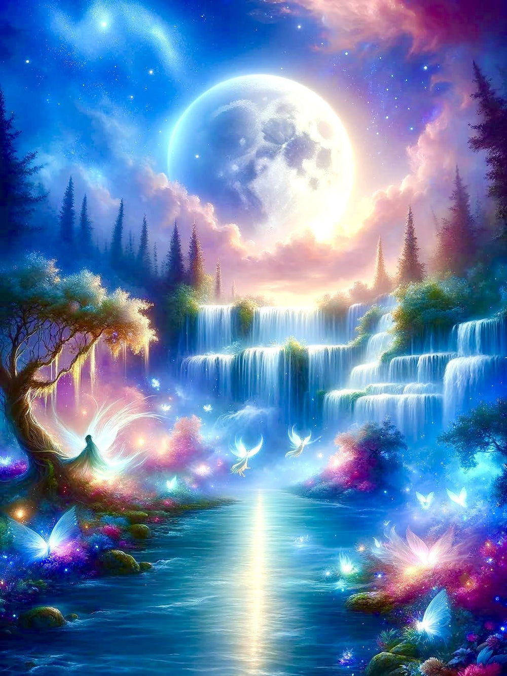 Diamond Painting - Waterfall in the Moonlight