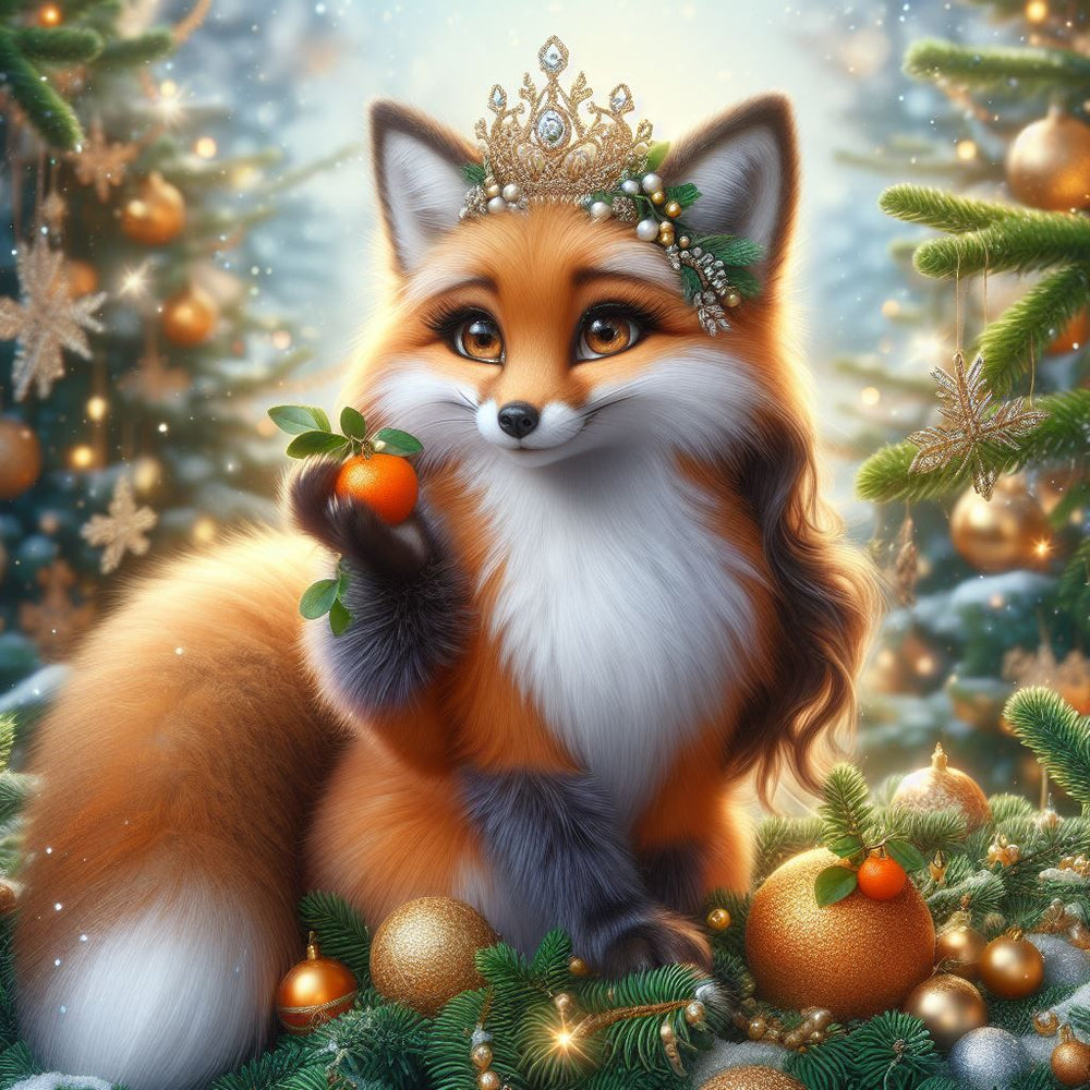 Diamond Painting - Fox with an Orange