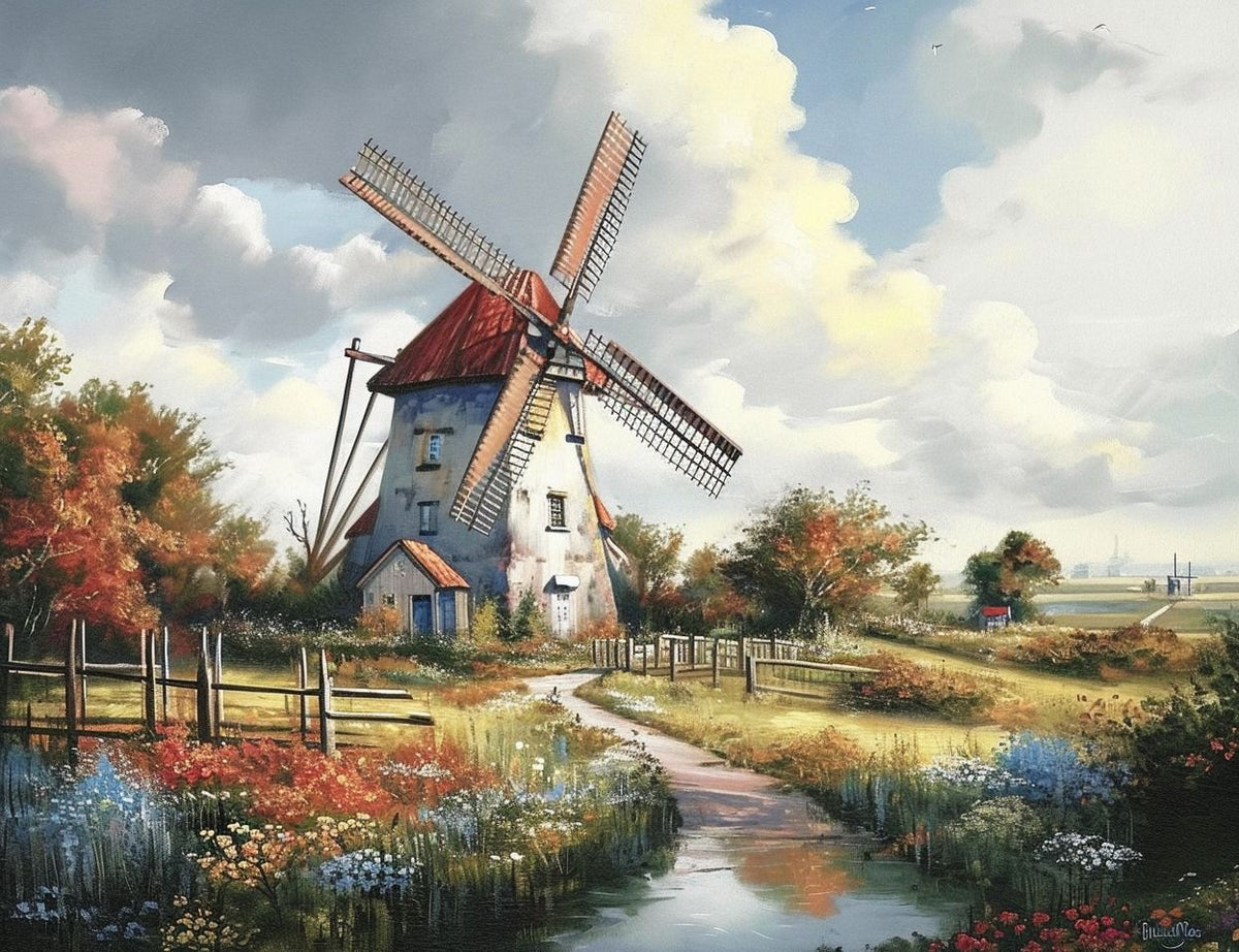 Diamond Painting - Windmill House on the Prairie