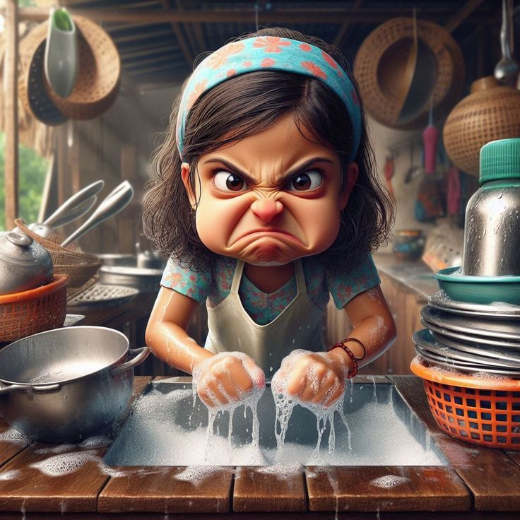 Diamond Painting - Angry Dishwashing