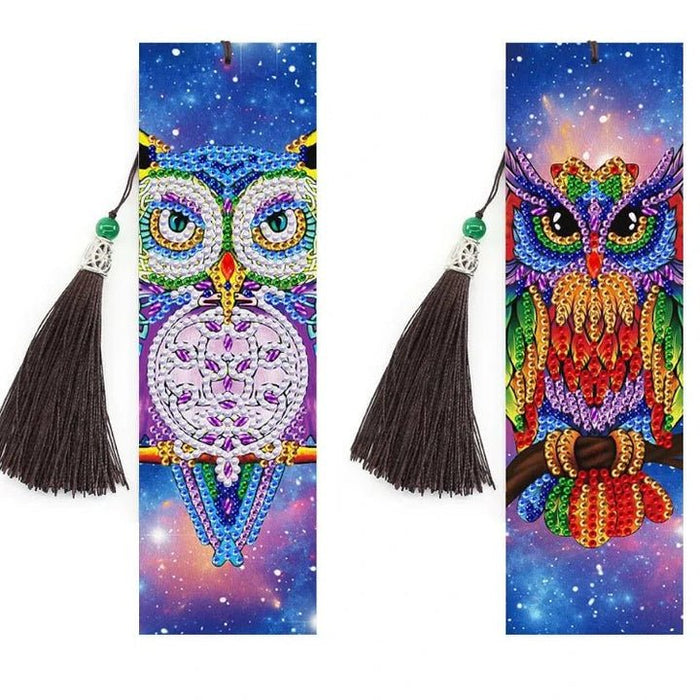 Diamond Painting-Two Bookmarks with Owls