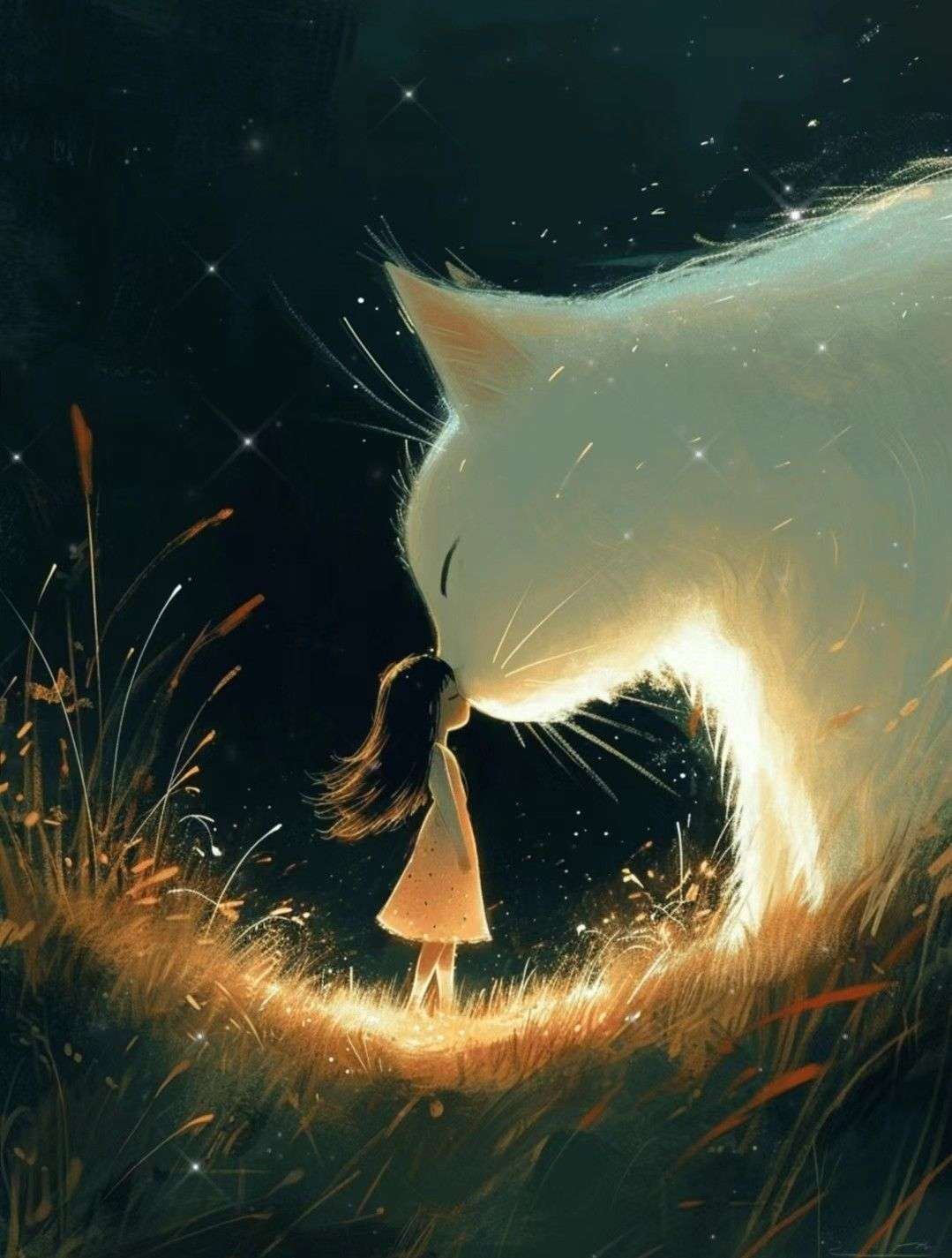 Diamond Painting - Cat Kissed by a Girl