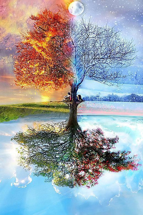 Diamond Painting - Two Seasons of Tree